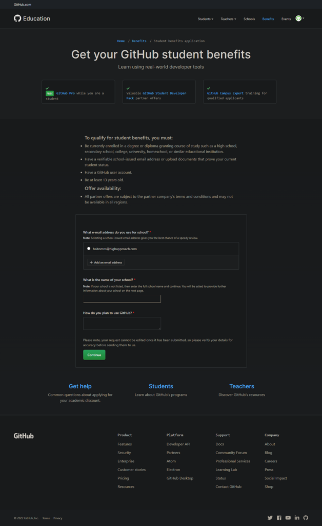 screencapture education github discount requests student application 2022 01 04 21 46 30