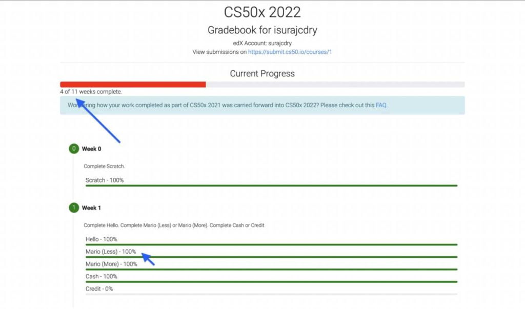 How To Check Your Cs50 Progress step 4