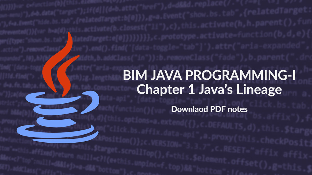 Unit1 Java’s Lineage 2024