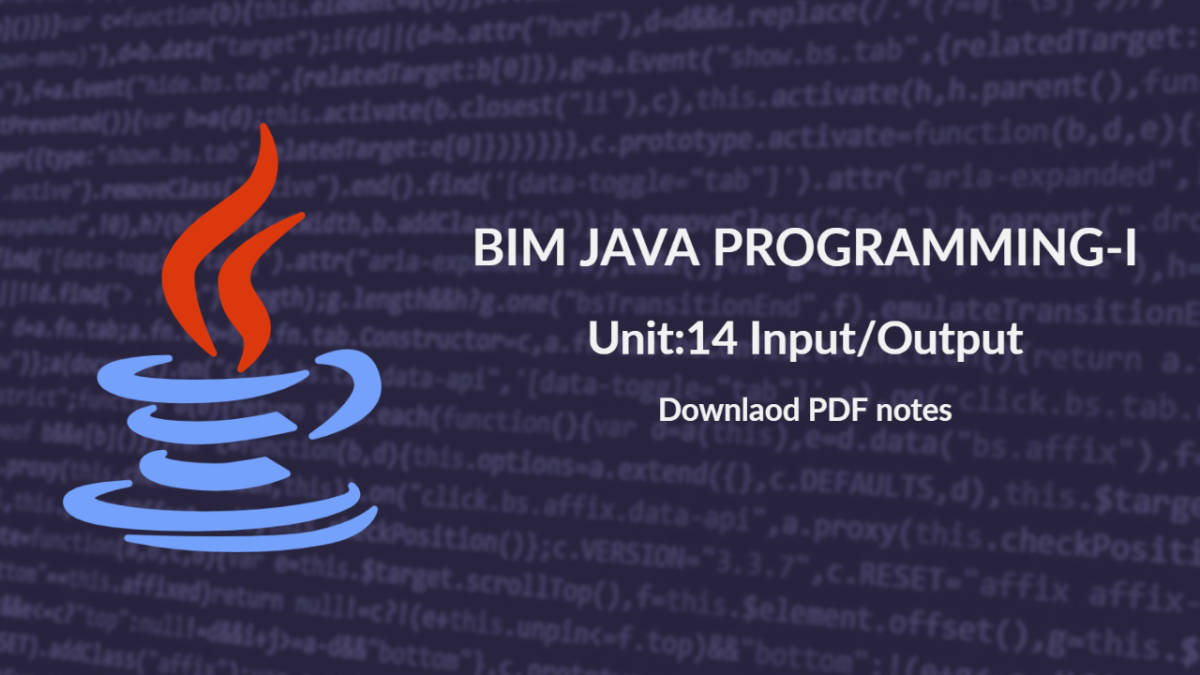 Unit:14 Input/Output 2024