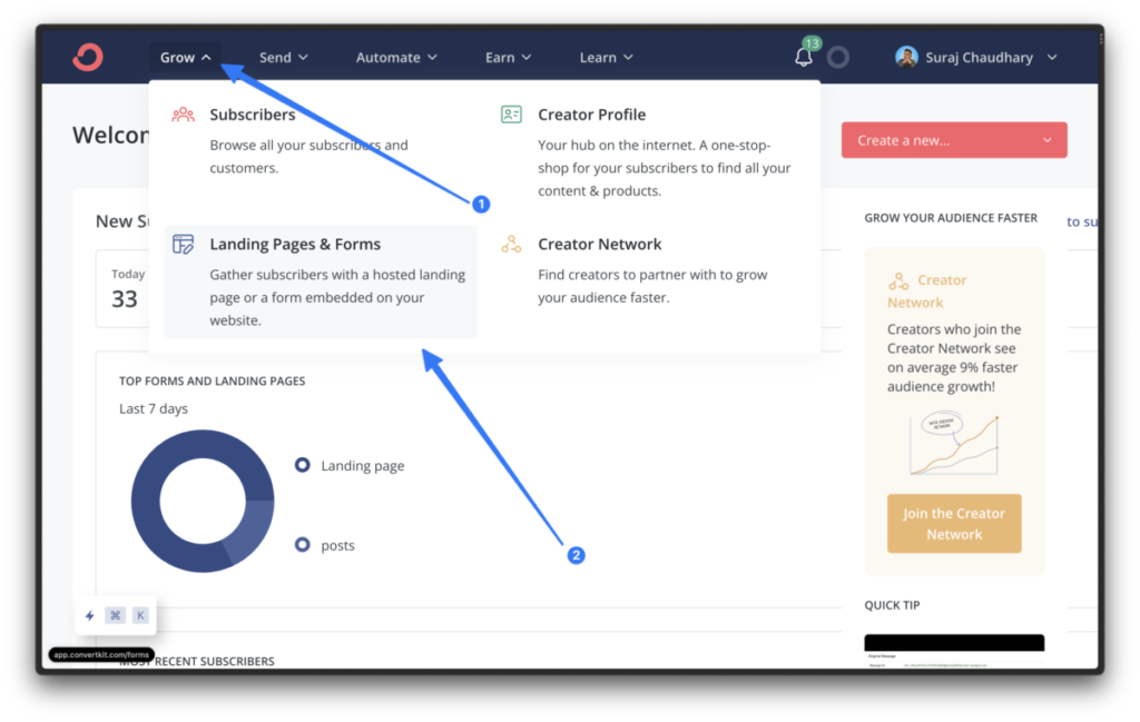 ConvertKit Landing Pages