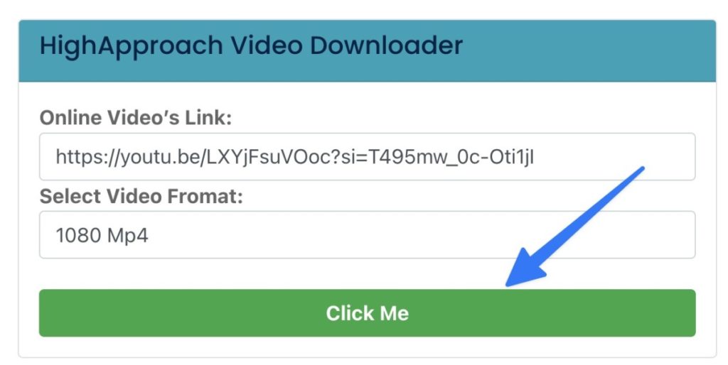 click on click me youtube downloader
