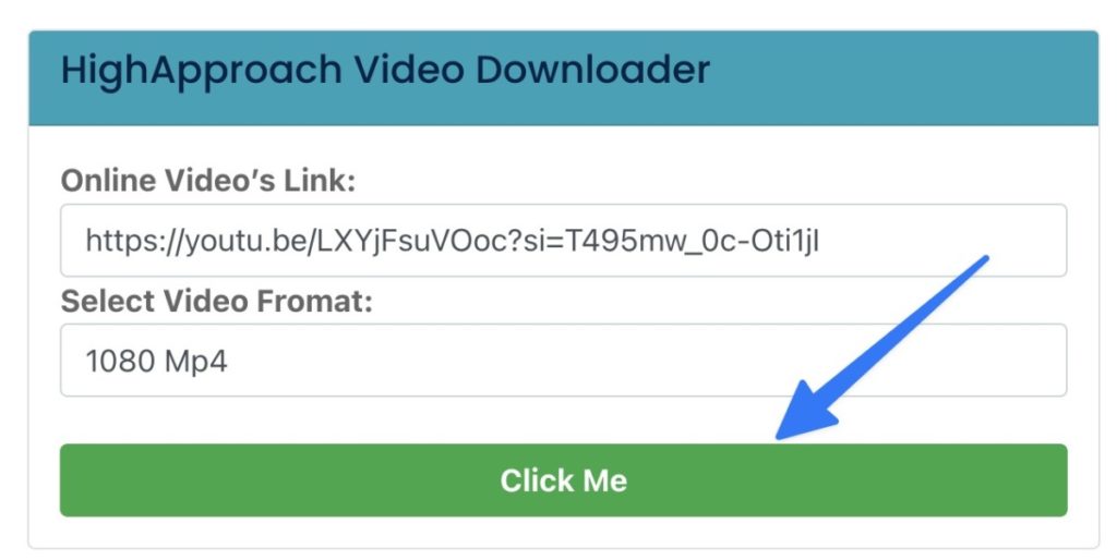 click on click me youtube downloader