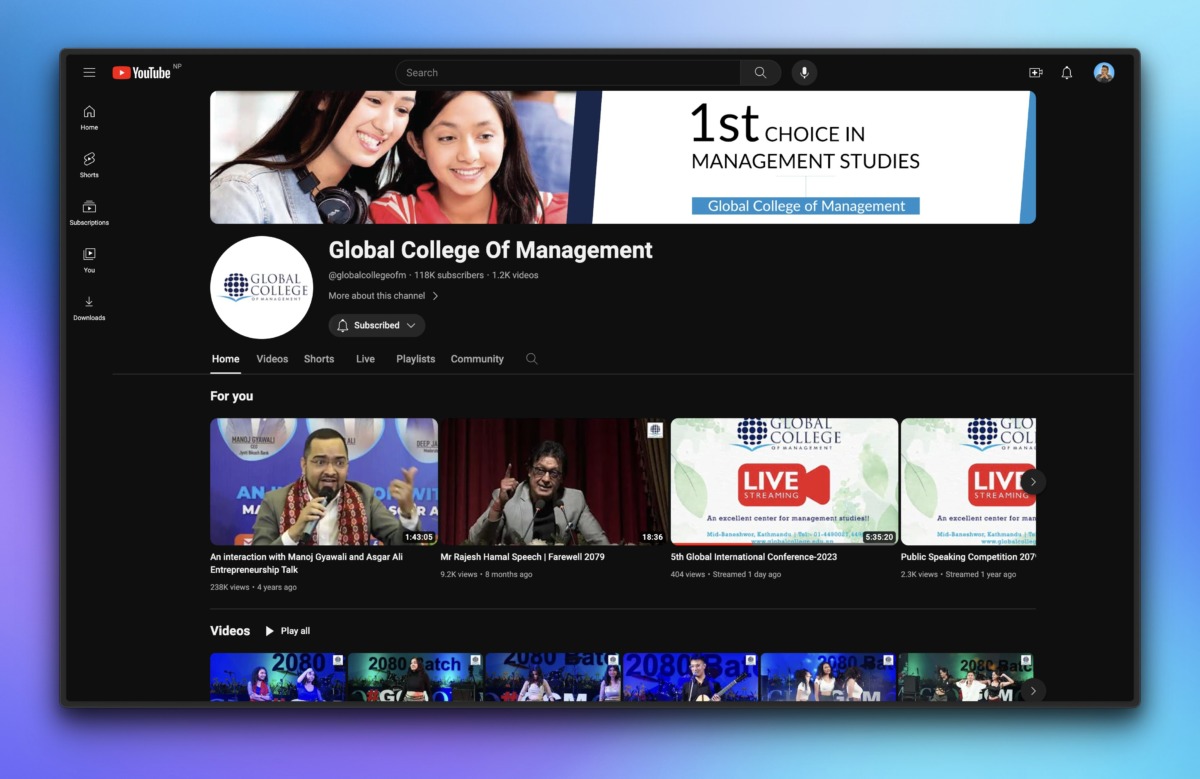 Global College of Management (GCM) YouTube Channel